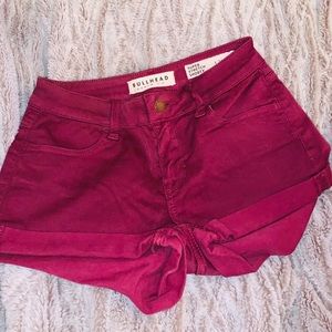 Maroon Jean Shorts